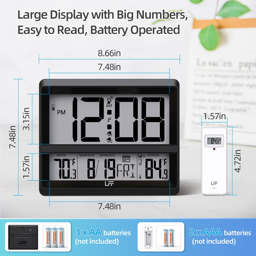 LFF LWC-204 Digital Wall Clock with Temp Display